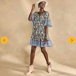 Sundance Aisha printed dress kalamata new large flirty boho short